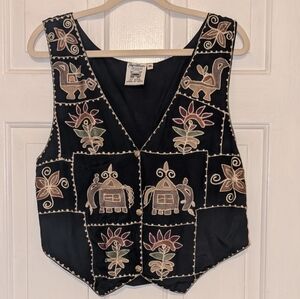 Vintage Papillon Embroidered Vest